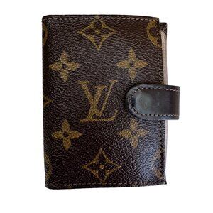 Louis Vuitton Monogram Canvas Vintage Card Holder Wallet Photo Album Snap Closur